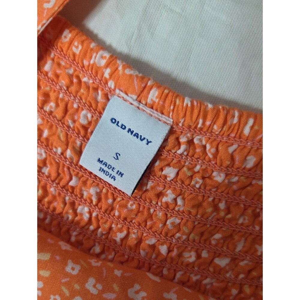 Old Navy Orange & White Floral Romper - Picture 2 of 7